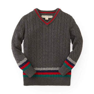V-Neck Cable Sweater - Hope & Henry Boy