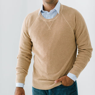 Waffle Knit Pullover Sweater - Hope & Henry Men