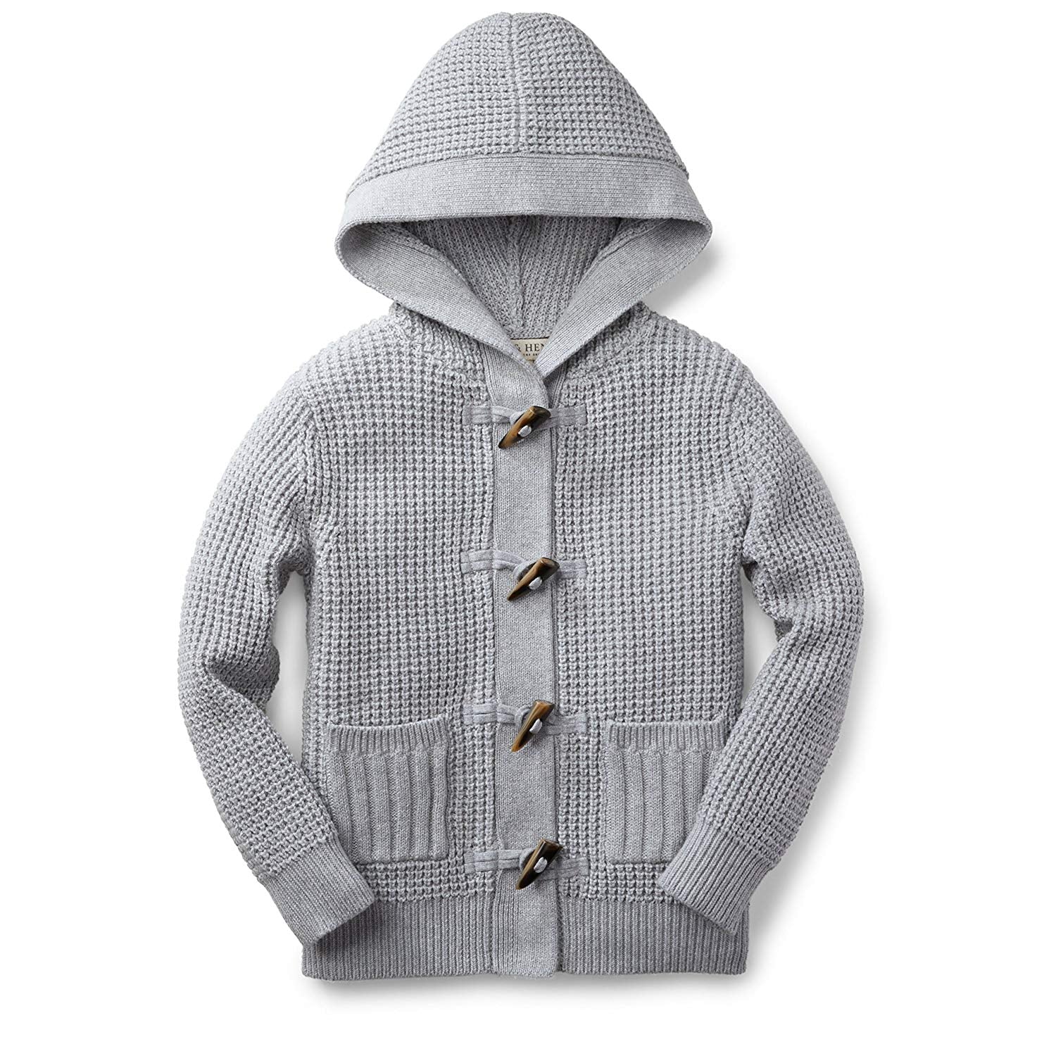 Men's Baby Alpaca Waffle Stitch Hooded Pullover